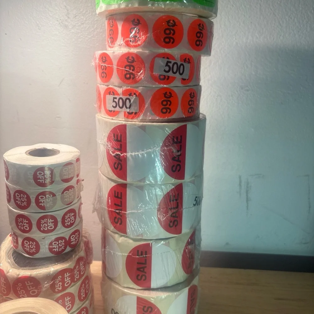 Lot Of Various % Off Sale Stickers 24 Rolls